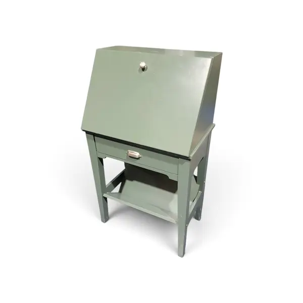 Vintage Green Painted Wood Desk Drop-Front Writing Workstation - Local Pickup