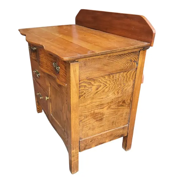 Vintage Pine Washstand 3 Drawer Cabinet Rustic Primitive Dresser- Local Pickup