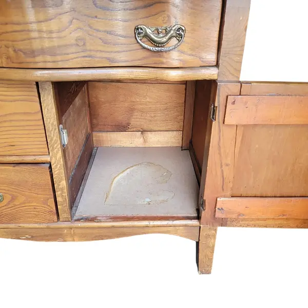 Vintage Pine Washstand 3 Drawer Cabinet Rustic Primitive Dresser- Local Pickup