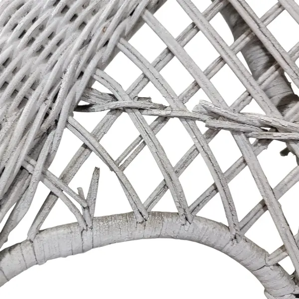 Vintage White Wicker Rattan Loveseat Cottage Patio Furniture - Local Pickup Only