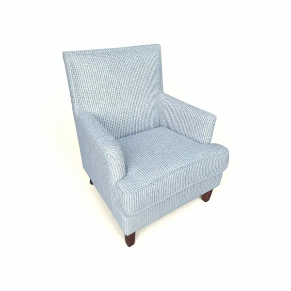 Light Blue Gray Upholstered Armchair Mid Century Style - Local Pickup Only