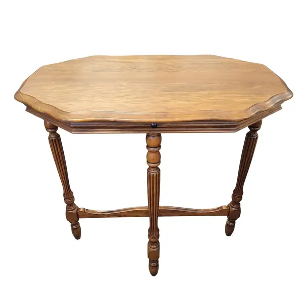 Vintage Handmade Solid Wood Accent End Table Turned Legs - Local Pickup Only