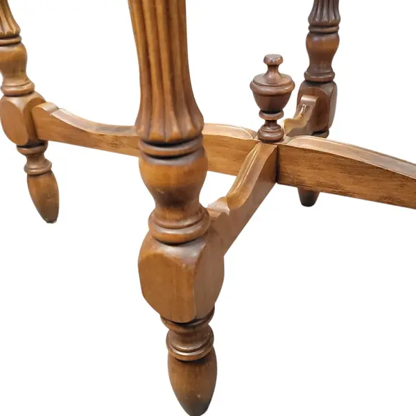 Vintage Handmade Solid Wood Accent End Table Turned Legs - Local Pickup Only