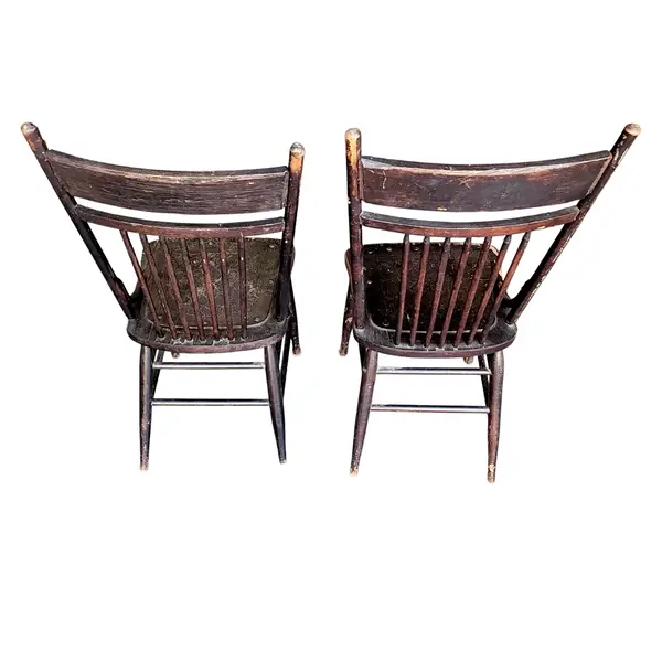 Antique Wisconsin Chair Co Pressed Back Dining Chairs Pair - Local Pickup Only