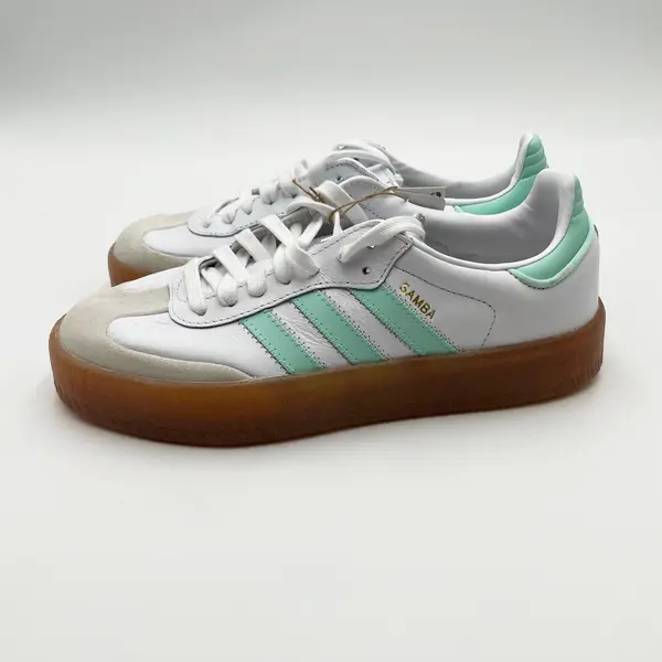 Adidas Sambae J Kids White Mint Gum Sole Sneakers Size 6Y JQ1314 Samba
