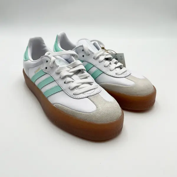 Adidas Sambae J Kids White Mint Gum Sole Sneakers Size 6Y JQ1314 Samba