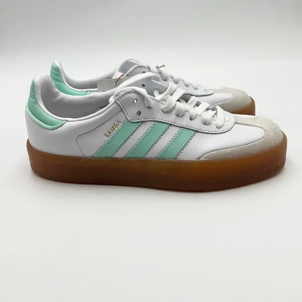Adidas Sambae J Kids White Mint Gum Sole Sneakers Size 6Y JQ1314 Samba
