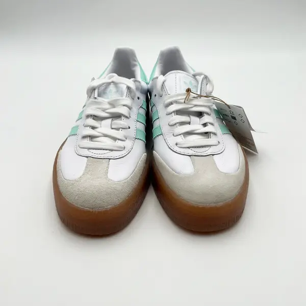 Adidas Sambae J Kids White Mint Gum Sole Sneakers Size 6Y JQ1314 Samba