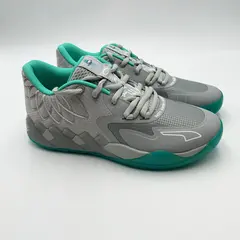 Puma Men's Basketball Shoes Gray/Turquoise MB.01 Lo UFO Size 10.5 - 377675-02