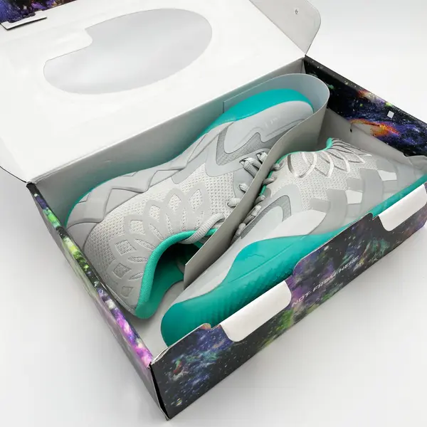 Puma Men's Basketball Shoes Gray/Turquoise MB.01 Lo UFO Size 10.5 - 377675-02