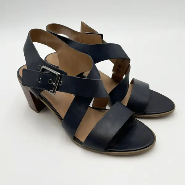 Franco Sarto Napina Women's 8.5M Black Strappy Heeled Sandals