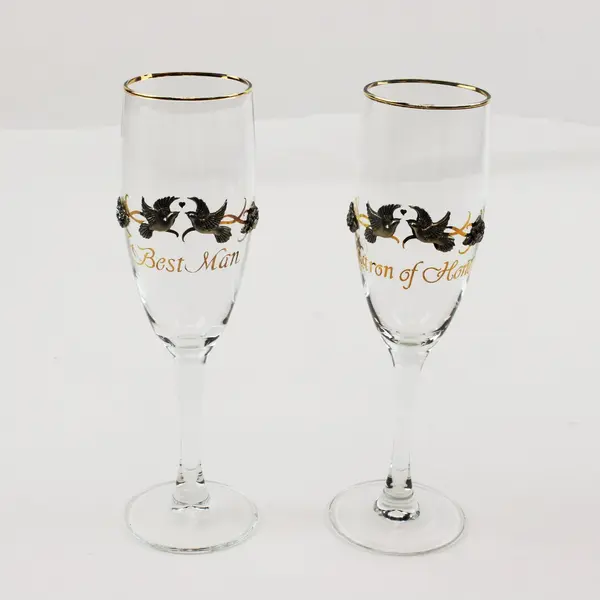 Rawcliffe Wedding Champagne Flutes Set of 2 Best Man & Matron of Honor