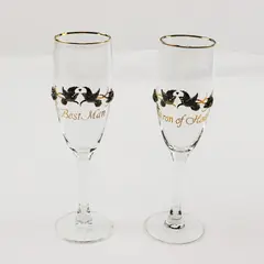 Rawcliffe Wedding Champagne Flutes Set of 2 Best Man & Matron of Honor