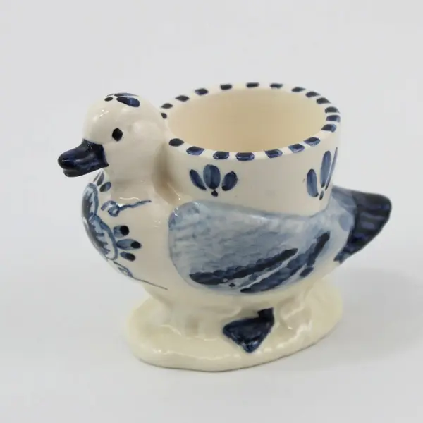 Delfts Blue Porcelain Duck Egg Cup Signed Hand-Painted Cornelia
