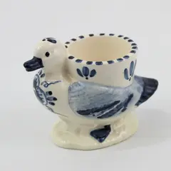 Delfts Blue Porcelain Duck Egg Cup Signed Hand-Painted Cornelia