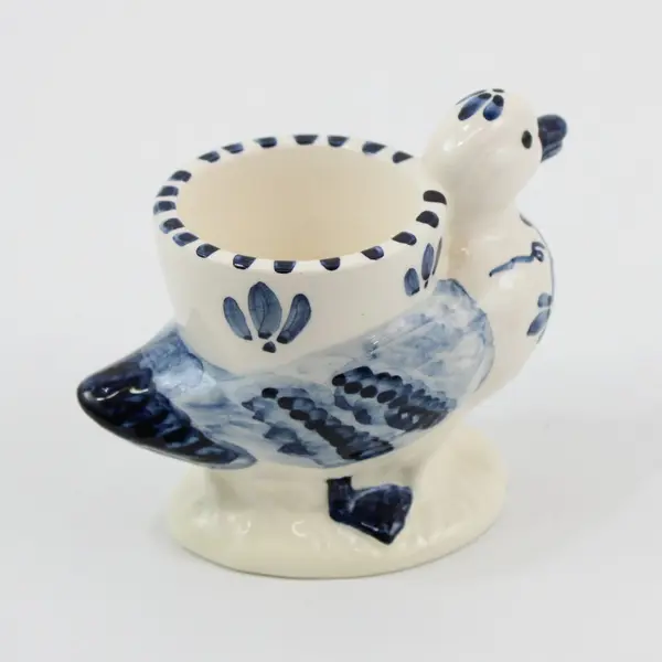 Delfts Blue Porcelain Duck Egg Cup Signed Hand-Painted Cornelia
