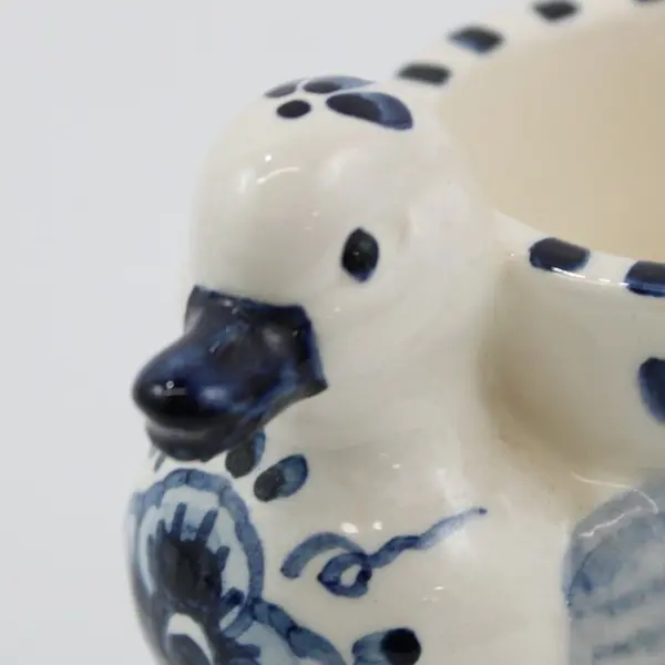 Delfts Blue Porcelain Duck Egg Cup Signed Hand-Painted Cornelia