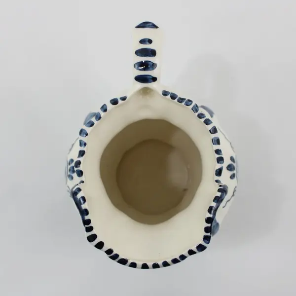 Delfts Blue Cornelia Signed Hand Painted Blue Floral Pitcher 6 Inch