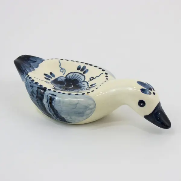 Hand Painted Delfts Blue Duck Soap Dish Signed