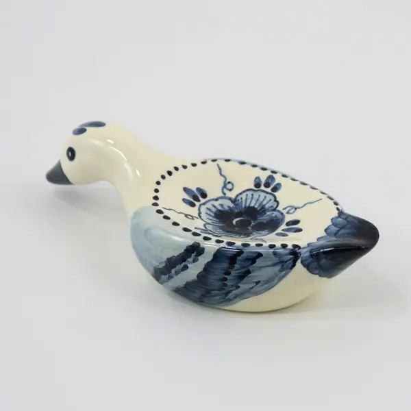 Hand Painted Delfts Blue Duck Soap Dish Signed