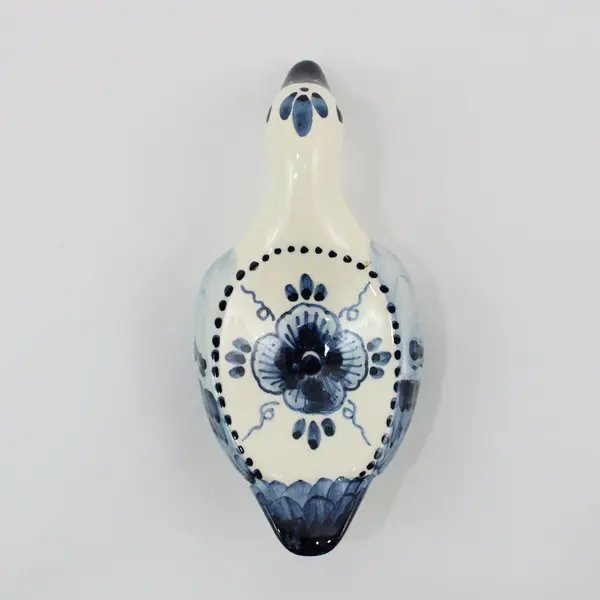 Hand Painted Delfts Blue Duck Soap Dish Signed