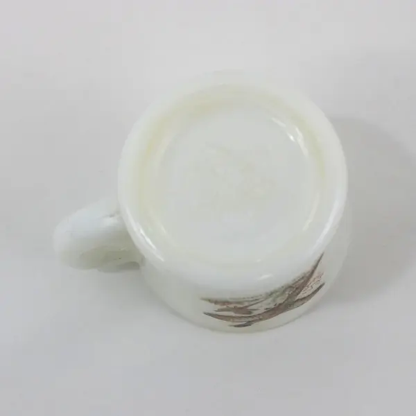 Fire-King Milk Glass Ring-Necked Pheasant Mug 1950s Vintage