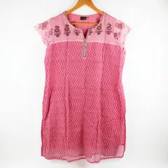Stop Everywear Women's XL Pink Printed Cotton Kurta