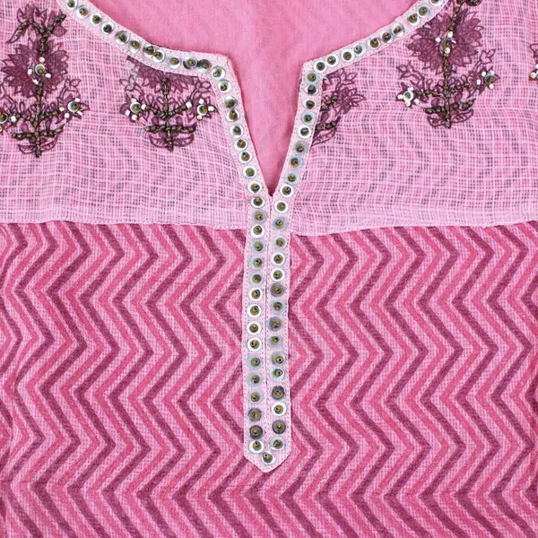 Stop Everywear Women's XL Pink Printed Cotton Kurta