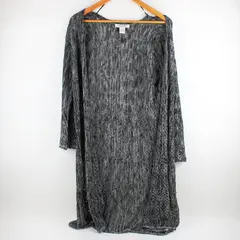 99 Jane Street Women's Large Black White 3/4 Sleeve Knit Cardigan