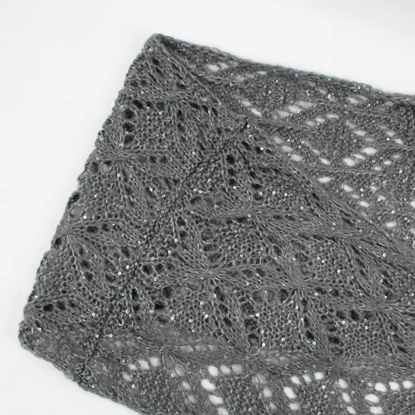 Dark Gray Sequin Knit Infinity Scarf 35.5 x 12.5 in Open Stitch