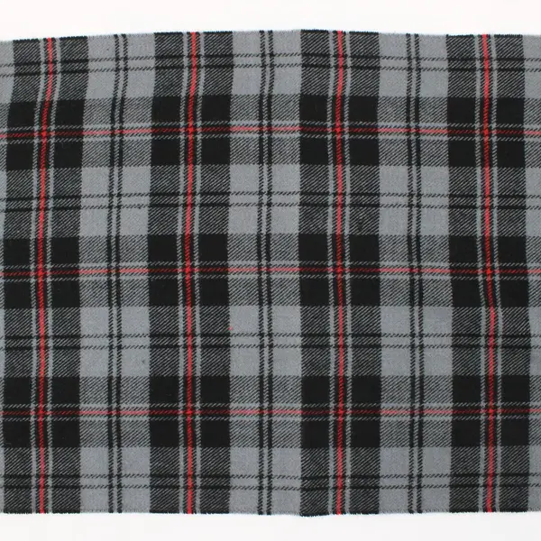 Women's Plaid Fringe Scarf Black Gray Red 56 x 12.5 Inch Wrap
