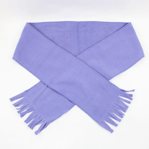 Light Purple Fleece Scarf 56.5 x 6 in Fringe Ends Winter Accessory 