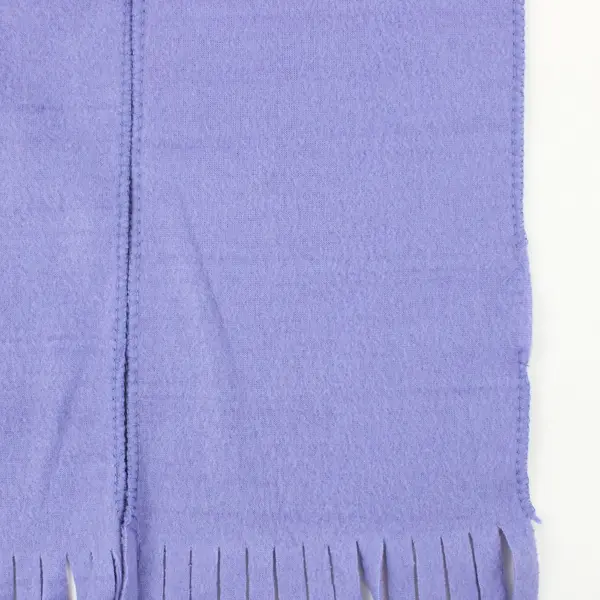 Light Purple Fleece Scarf 56.5 x 6 in Fringe Ends Winter Accessory 