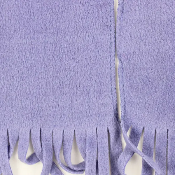 Light Purple Fleece Scarf 56.5 x 6 in Fringe Ends Winter Accessory 