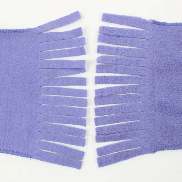 Light Purple Fleece Scarf 56.5 x 6 in Fringe Ends Winter Accessory 