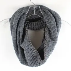 MIXIT Women's Grey Sparkly Infinity Scarf Cowl Neck Winter Wrap OS 19 x 13 in