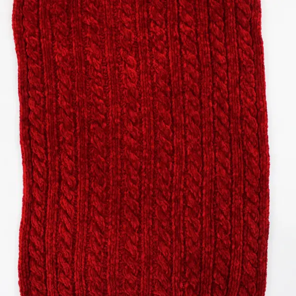 Red Crocheted Rectangular Scarf 68 x 11 in Women's Accessory Holiday Winter