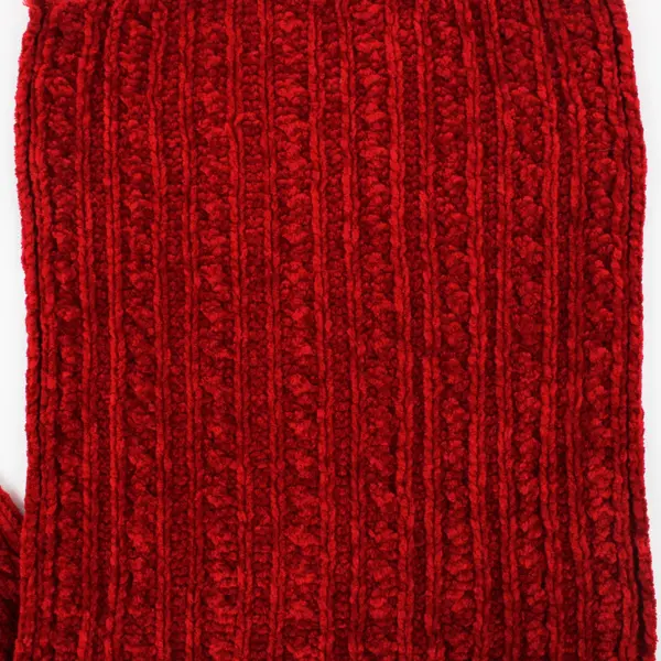 Red Crocheted Rectangular Scarf 68 x 11 in Women's Accessory Holiday Winter