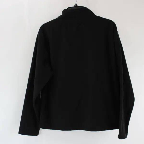 Effeci Women's Black Fleece Stand Collar Zip-Up Jacket Size PL
