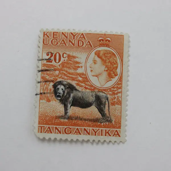 1954 Kenya Uganda Tanganyika Queen Elizabeth II Used Stamp Pair 30c Blue 20c