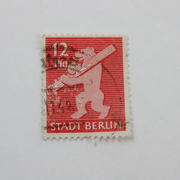 Berlin Germany Stadt Berlin Stamp Pair 1945 Red Purple Cancelled