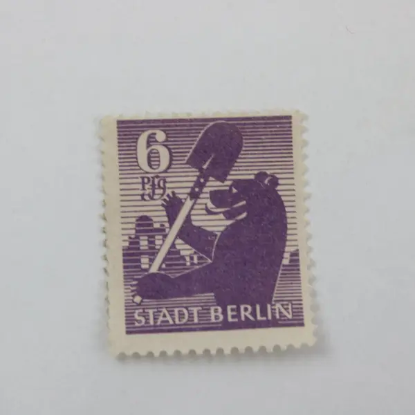 Berlin Germany Stadt Berlin Stamp Pair 1945 Red Purple Cancelled
