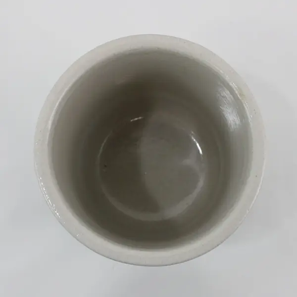 Vtg Robinson Ransbottom 2 Quart Stoneware Crock Jar Double Blue Band 6.5” USA