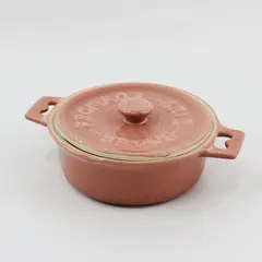 Cuisinart Pink Stoneware Brie Cheese Baker 2pc Set w/Lid MW/Oven Safe