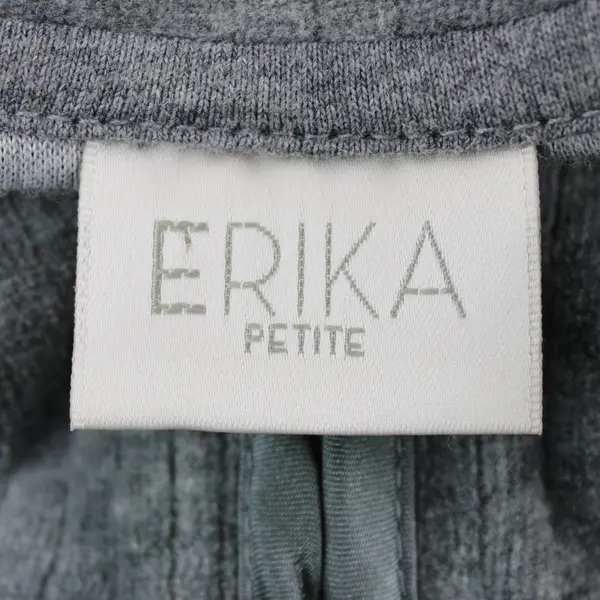 Erika Women's Petite Large Gray Ribbed Velour Full-Zip Jacket