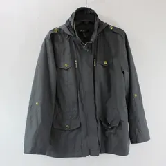 Style & Co Women's Petite Large Dark Gray Hooded Windbreaker Jacket