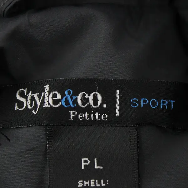 Style & Co Women's Petite Large Dark Gray Hooded Windbreaker Jacket
