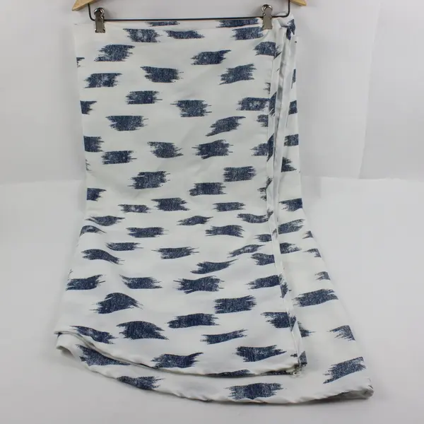Everhome Ikat Stripe Blue White Round Tablecloth 68" Indoor/Outdoor Tablecloth