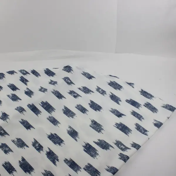Everhome Ikat Stripe Blue White Round Tablecloth 68" Indoor/Outdoor Tablecloth