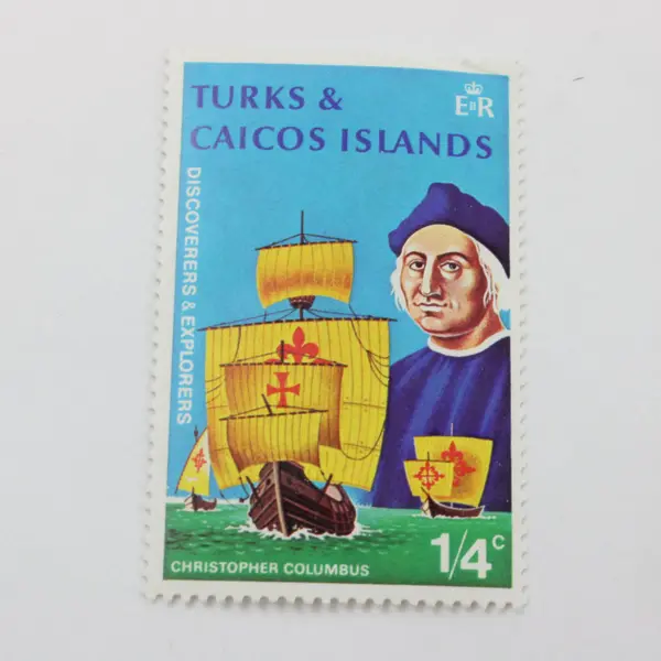Turks & Caicos Islands 1972 Christopher Columbus Ships 1/4c Stamp Pair SC #253 